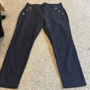 Michael Kors Dark Blue Pants with Gold Details